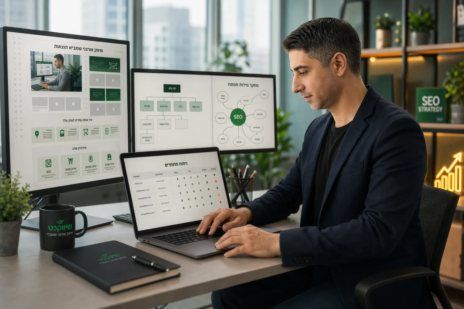 אפיון עמודים ומחקר מילות מפתח בתהליך בניית האתר