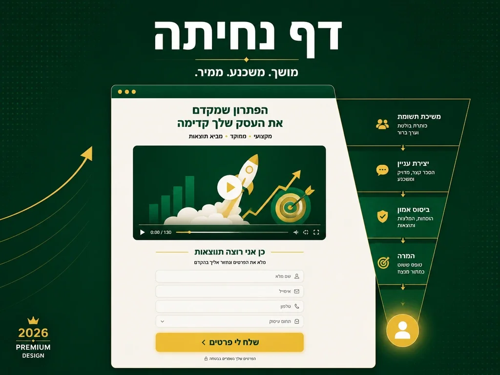 סרטון אנימציה משובץ בדף נחיתה של קמפיין
