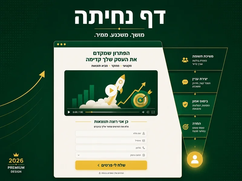סרטון אנימציה משובץ בדף נחיתה של קמפיין
