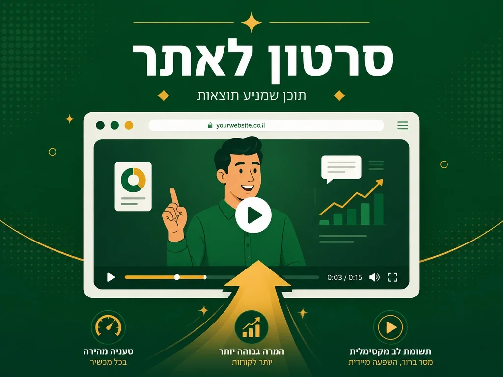 דוגמה לסרטון אנימציה המוטמע בדף אתר