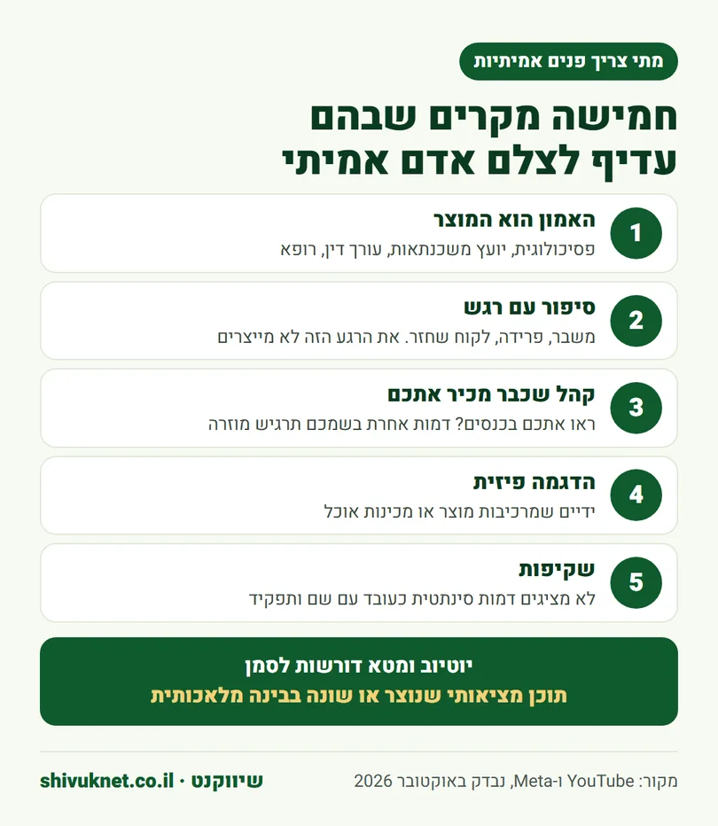 חמישה מקרים שבהם עדיף לצלם אדם אמיתי במקום פרזנטור סינתטי