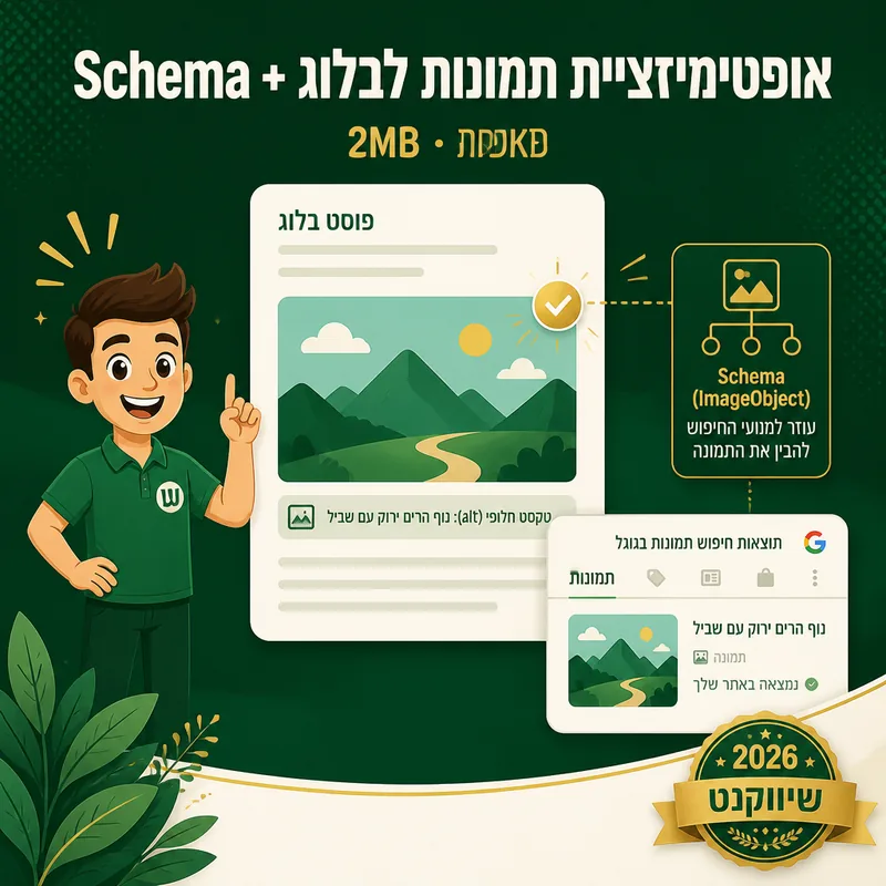 אופטימיזציית תמונות לבלוג + Schema - שיווקנט