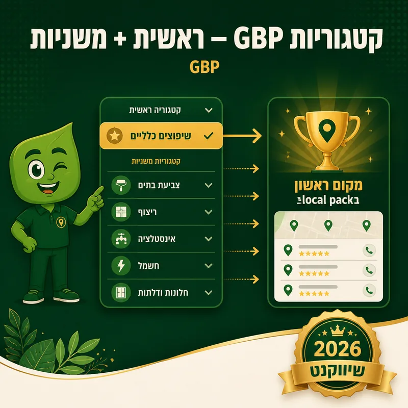 קטגוריות GBP — ראשית + משניות - שיווקנט