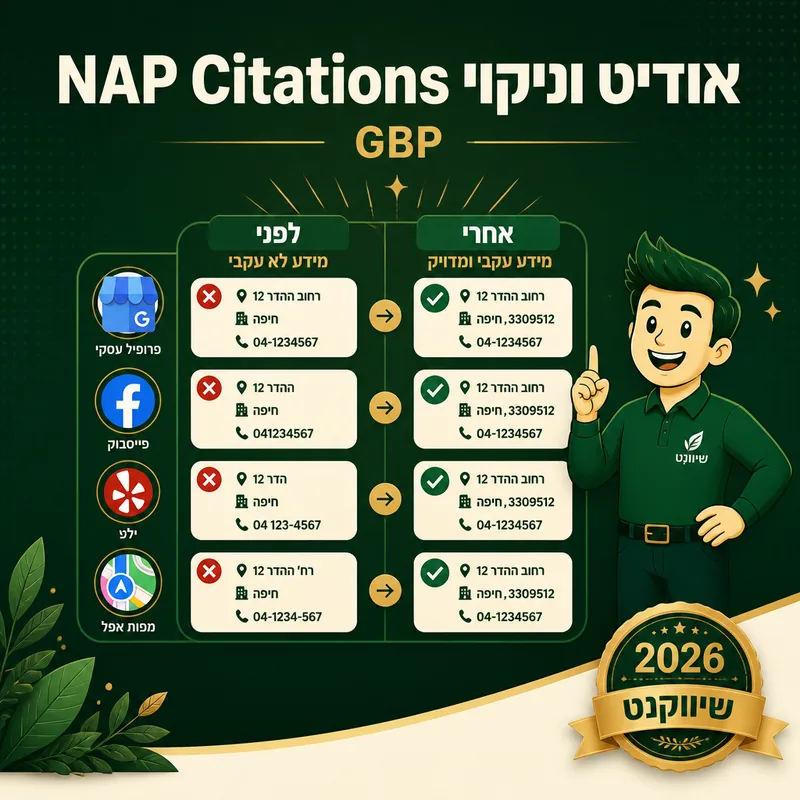 אודיט וניקוי NAP Citations - שיווקנט