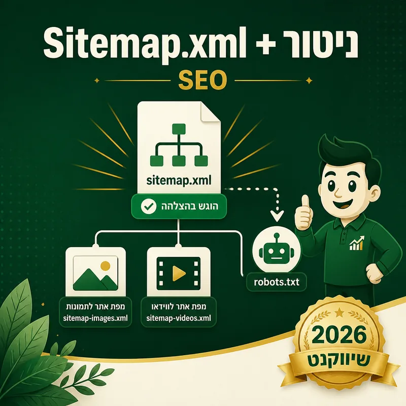 Sitemap.xml + ניטור - שיווקנט